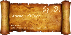 Szarka Dénes névjegykártya