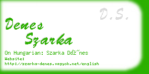 denes szarka business card